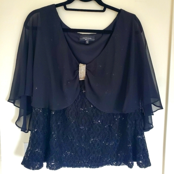 R&M Richards 5979W Plus Pinch Social Top NWT - Picture 4 of 15